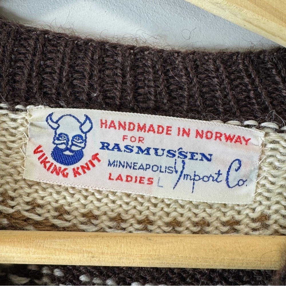 Viking Knit Vintage Handmade in Norway for Rasmussen Size Ladies Large - Picture 7 of 11